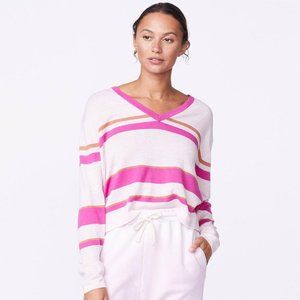 NWT Monrow V-Neck Sweatshirt Bubblegum Pink